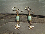 Amazonite, Gold Filled Starfish Earrings