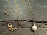 16" - 17" Pearl, Gold Filled Necklace