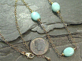 Adjustable Up To 16" Amazonite, Gold Filled Necklace