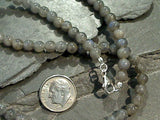 19" Labradorite 5MM Necklace, Sterling Silver Clasp