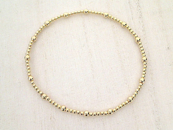 14kt Gold Filled Stretch Bracelet - Style 1 Medium