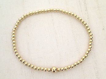 14kt Gold Filled Stretch Bracelet - Style 4 Medium