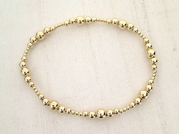 14kt Gold Filled Stretch Bracelet - Style 5 Medium