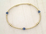 Kyanite, 14kt Gold Filled Stretch Bracelet - Style 2 Medium