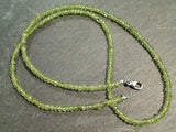 18" Faceted Peridot 3MM Necklace, Sterling Silver Clasp