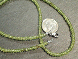 18" Faceted Peridot 3MM Necklace, Sterling Silver Clasp