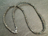 14" Faceted Labradorite 3MM Necklace, Sterling Silver Clasp