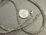 20" Faceted Labradorite 3MM Necklace, Sterling Silver Clasp