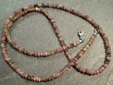 20" Mixed Tourmaline 3MM Discs Necklace, Sterling Silver Clasp