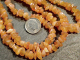 18" Freeform Carnelian Chips Necklace, Sterling Silver Clasp