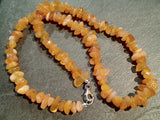 18" Freeform Carnelian Chips Necklace, Sterling Silver Clasp