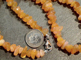 18" Freeform Carnelian Chips Necklace, Sterling Silver Clasp