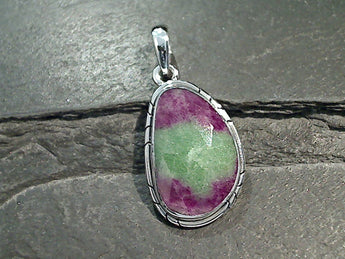 Ruby In Zoisite, Sterling Silver Pendant