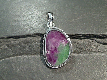 Ruby In Zoisite, Sterling Silver Pendant