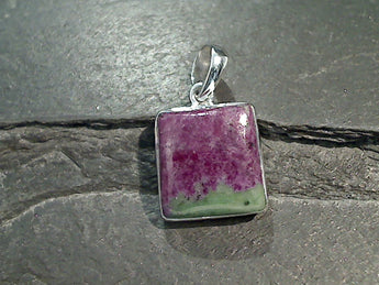 Ruby In Zoisite, Sterling Silver Pendant