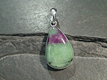 Ruby In Zoisite, Sterling Silver Pendant