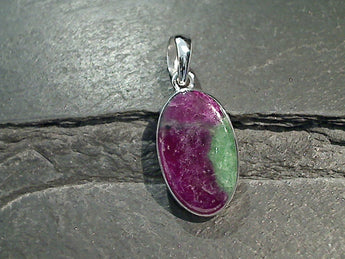 Ruby In Zoisite, Sterling Silver Pendant