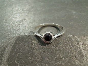 Size 5 Black Onyx, Sterling Silver Ring