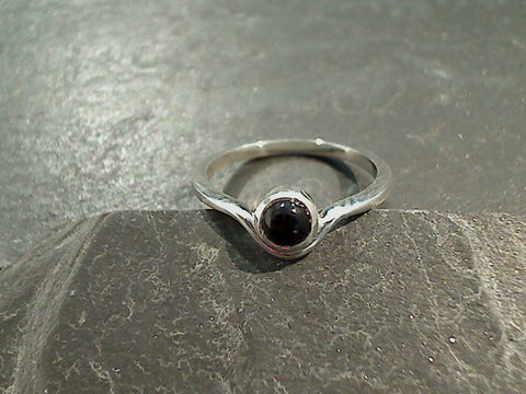 Size 6 Black Onyx, Sterling Silver Ring