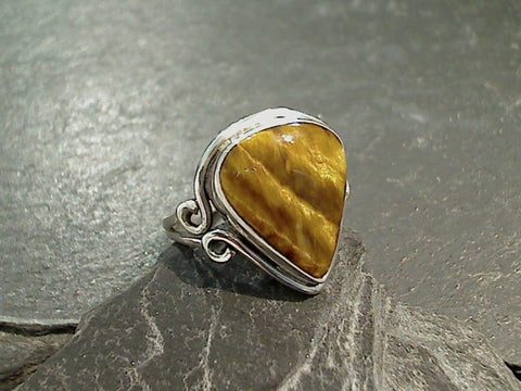 Size 6.25 Tiger's Eye, Sterling Silver Ring