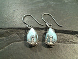 Larimar, Sterling Silver Octopus Earrings