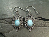 Larimar, Sterling Silver Earrings