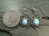 Larimar, Sterling Silver Earrings