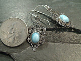 Larimar, Sterling Silver Earrings