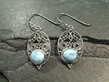 Larimar, Sterling Silver Earrings