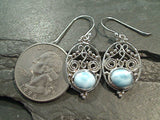 Larimar, Sterling Silver Earrings