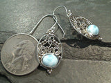 Larimar, Sterling Silver Earrings