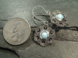 Larimar, Sterling Silver Earrings