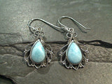 Larimar, Sterling Silver Earrings