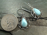 Larimar, Sterling Silver Earrings
