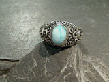 Size 10 Larimar, Sterling Silver Ring