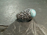 Size 7 Larimar, Sterling Silver Ring