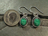 Malachite, Sterling Silver Small Earrings