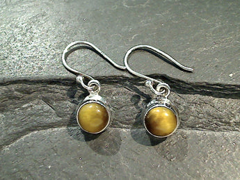 Tiger's Eye, Sterling Silver Small Earrings