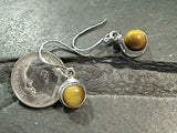 Tiger's Eye, Sterling Silver Small Earrings
