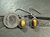 Tiger's Eye, Sterling Silver Small Earrings