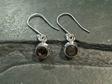 Smokey Quartz, Sterling Silver Small Earrings
