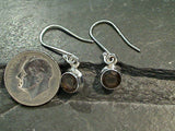 Smokey Quartz, Sterling Silver Small Earrings