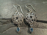 Blue Topaz, Sterling Silver Earrings