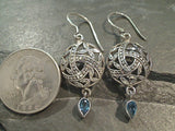 Blue Topaz, Sterling Silver Earrings