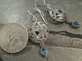 Blue Topaz, Sterling Silver Earrings