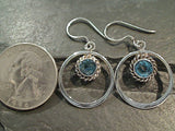Blue Topaz, Sterling Silver Earrings