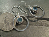 Blue Topaz, Sterling Silver Earrings