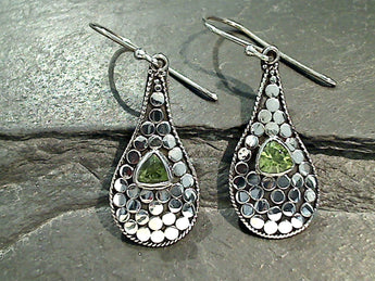 Peridot, Sterling Silver Earrings