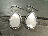 Mother of Pearl, Sterling Silver Earrings