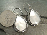 Mother of Pearl, Sterling Silver Earrings